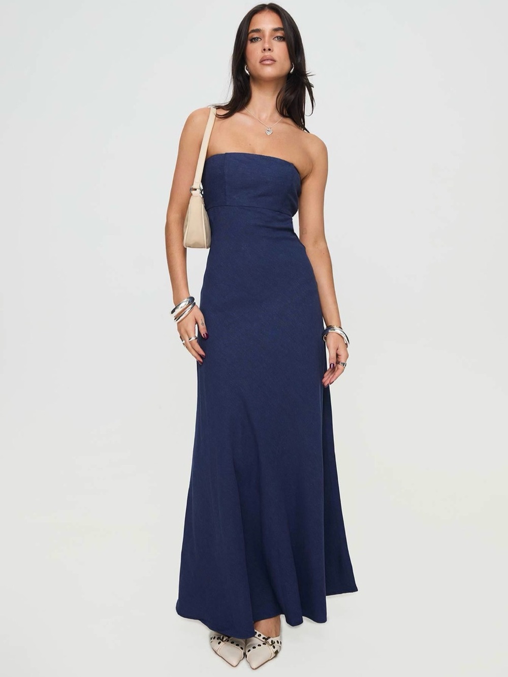 Princess Polly Strapless Navy Maxi Dress